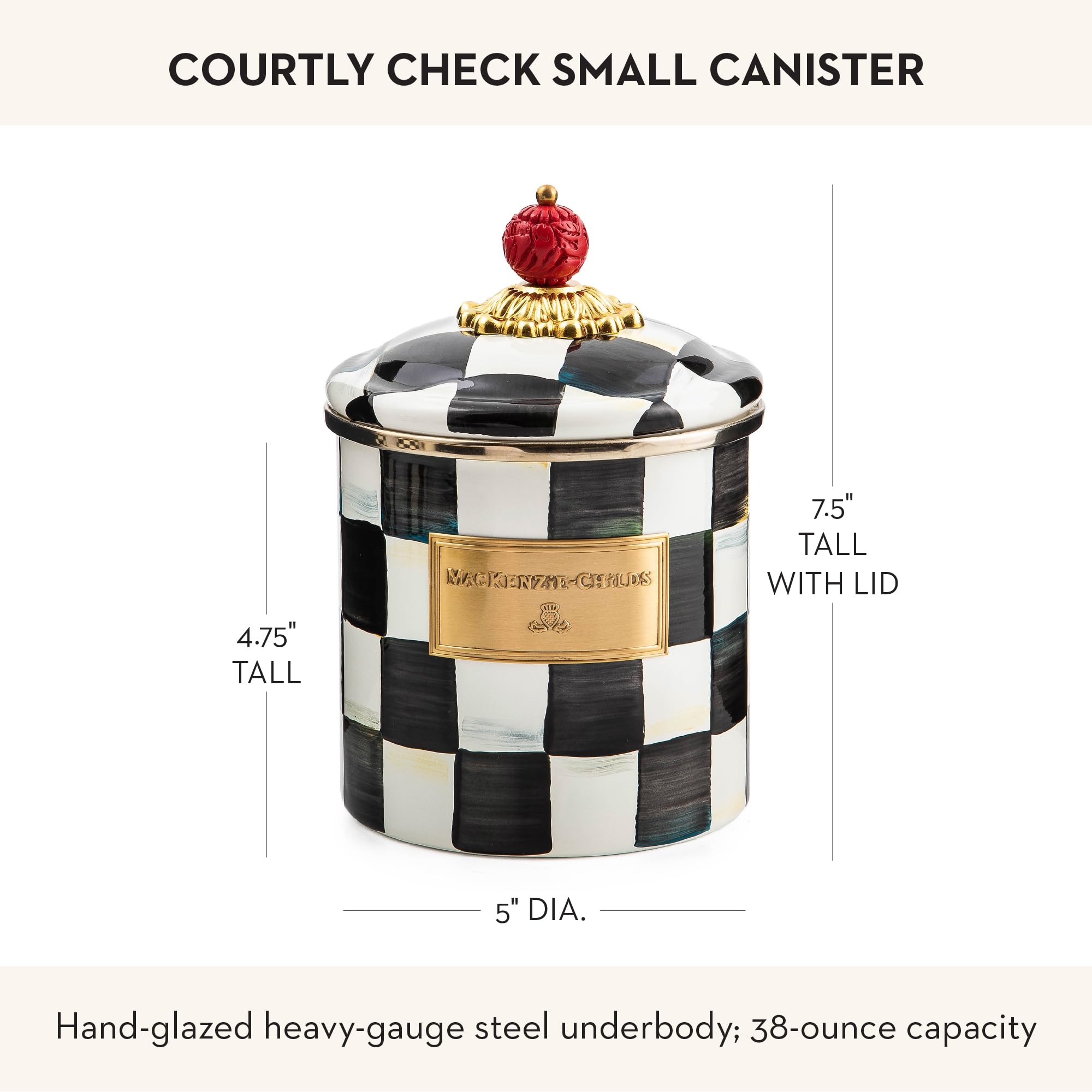 Amazon.com: MACKENZIE-CHILDS Small Enamel Canister, Kitchen